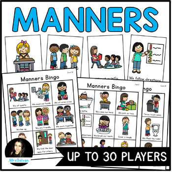 Preview of Manners Bingo Teach Rules Routines Kindness Behavior Classroom Management