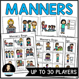 Manners Bingo Teach Rules Routines Kindness Behavior Class