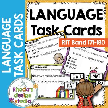 Preview of NEW: NWEA MAP Prep Language Arts Practice Task Cards RIT Band 171-180 Testing