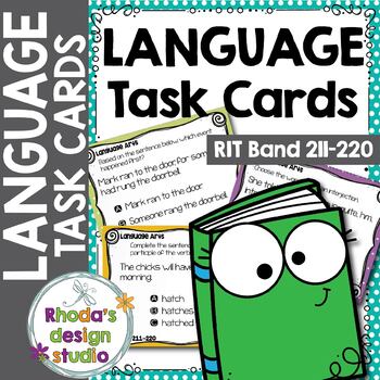Preview of NEW: NWEA MAP Prep Language Arts Practice Task Cards RIT Band 211-220 Testing