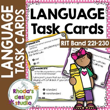 Preview of NEW: NWEA MAP Prep Language Arts Practice Task Cards RIT Band 221-230 Testing
