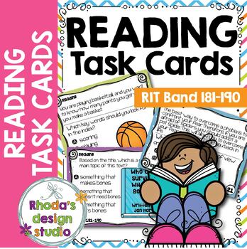 Preview of NEW: NWEA MAP Prep Reading Practice Task Cards RIT Band 181-190 Testing