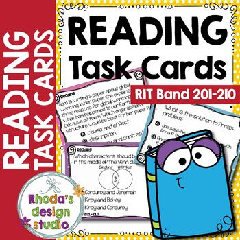 Preview of NEW: NWEA MAP Prep Reading Practice Task Cards RIT Band 201-210 Testing