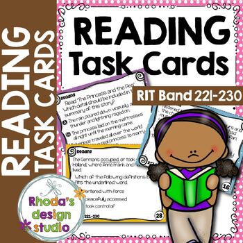 Preview of NEW: NWEA MAP Prep Reading Practice Task Cards RIT Band 221-230 Testing