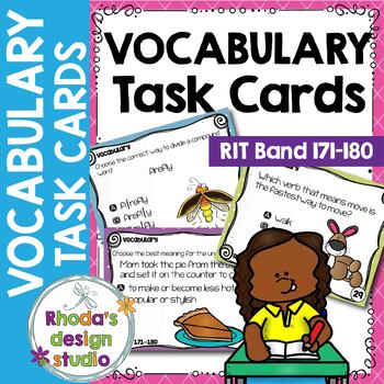 Preview of NEW: NWEA MAP Prep Vocabulary Practice Task Cards RIT Band 171-180 Testing