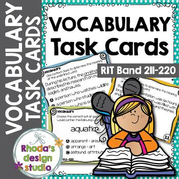 Preview of NEW: NWEA MAP Prep Vocabulary Practice Task Cards RIT Band 211-220 Testing