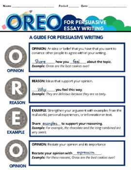 Preview of NEW!: OREO Writing Strategy for ESSAYS | Persuasive Writing