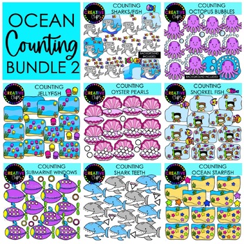 Preview of NEW!! Ocean Counting Clipart Bundle {Math Summer and Ocean Clipart}