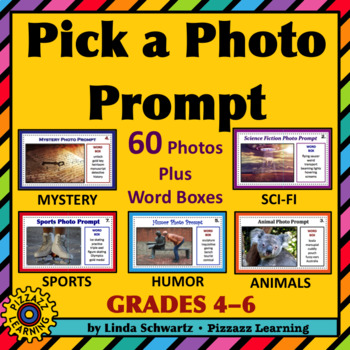 Preview of PICK A PHOTO PROMPT • 60 Writing Ideas with Word Boxes • Grades 4–6