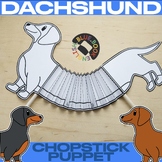 NEW! Pet Wiener Dog Chopstick Puppet Craft, Dachshund (8 pages)