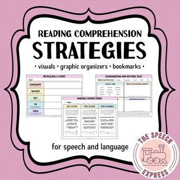 Preview of Reading Comprehension Strategies & Bookmarks for Speech and Language