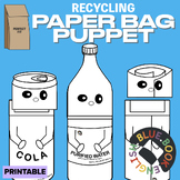 NEW! Recyclables Paper Bag Puppet Craft | Earth Day Colori