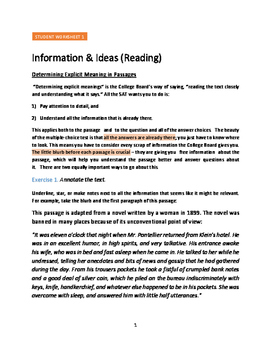 Preview of NEW SAT Reading Course - 6 Lessons including Strategy and Practice Worksheets