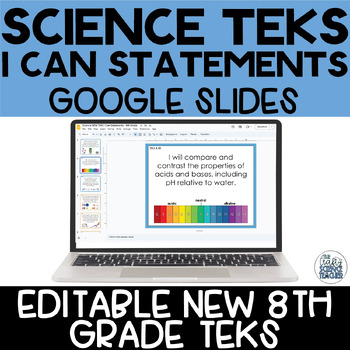 Preview of NEW Science TEKS I Can Statements 8th Grade