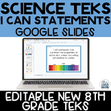NEW Science TEKS I Can Statements 8th Grade