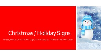 Preview of Christmas / Winter Lesson (w/VIDEO):  Seasonal Signs Series