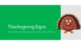 Thanksgiving Lesson (w/VIDEO): Seasonal Signs Series