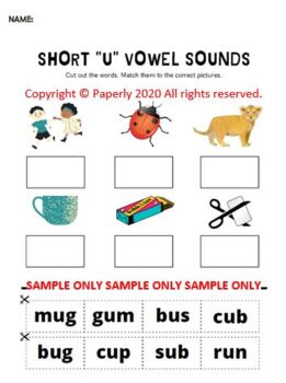 short sound u worksheet teachers pay teachers