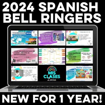 Preview of NEW Spanish Bell Ringers for Year of Para Empezar 2024 Warm Ups Class Starters
