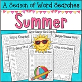 Summer Word Searches and Sentence Writing Activities