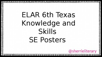 Preview of NEW TEXAS TEKS ELAR CLASSROOM POSTERS -- COLOR-CODED -- 6th Grade