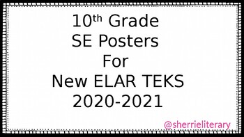 Preview of NEW TEXAS TEKS ELAR CLASSROOM POSTERS -- COLOR-CODED -- 10th Grade