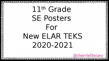 Preview of NEW TEXAS TEKS ELAR CLASSROOM POSTERS -- COLOR-CODED -- 11th Grade