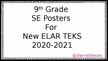 Preview of NEW TEXAS TEKS ELAR CLASSROOM POSTERS -- COLOR-CODED -- 9th Grade