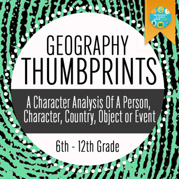 Preview of NEW! THUMBPRINTS: Character Analysis of a Character, Country, Object, etc.
