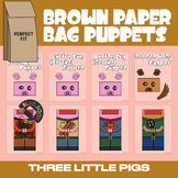 NEW! Three Little Pigs Paper Bag Puppet Craft | Coloring A