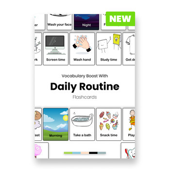 Preview of Essential Daily Routine Vocabulary Flash Cards for English Beginners