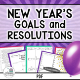 New Year's Activities - Goal Setting, Student Reflection, 