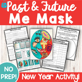 Preview of NEW YEAR NEW ME MASK | Past and Future Self Character Analysis SEL Art Activity