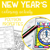 NEW YEAR Polygon Properties Geometry Coloring Activity