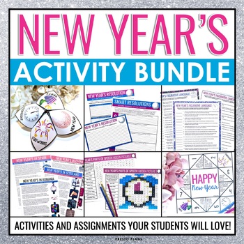 Preview of New Year's Activity Bundle - Assignments, Games, and Activities for the New Year
