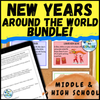 Preview of BUNDLE NEW YEAR 2024 Celebrations Around World Activity with Bulletin Board Set