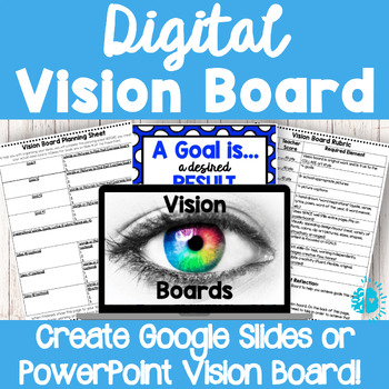Preview of NEW YEAR'S DIGITAL VISION BOARD Create in PowerPoint Google Slides Goal Setting