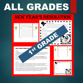 Preview of NEW YEAR'S RESOLUTION BUNDLE of Writing Activities - ALL GRADES