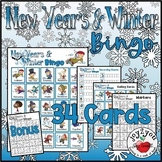 NEW YEAR/WINTER BINGO | Vocab & Writing Activities | Prema