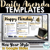 NEW YEARS 2022 Digital Daily Agenda Template | Daily Sched