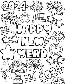 NEW YEARS - Coloring Pages + Goal Setting Sheets (updated for 2024)