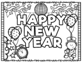 NEW YEARS EVE COLORING SHEET