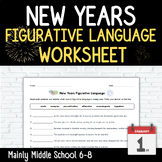 NEW YEARS Figurative Language Worksheet