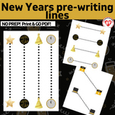NEW YEARS Prewriting worksheets trace/copy Horizontal, Ver