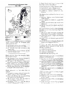 Preview of Global - Multiple Choice - Unit 17/20 - 10th Grade