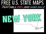 NEW YORK FREE PRINTABLE STATE MAP (IN PDF AND MS WORD FORMATS)