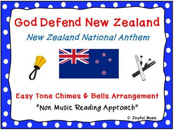 Preview of NEW ZEALAND NATIONAL ANTHEM Easy Tone Chimes & Bells GOD DEFEND NEW ZEALAND