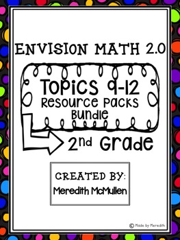 NEW enVision Math 2.0 2nd Grade Topics 9-12 Resource Pack Bundle