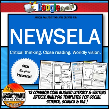 Preview of NEWSELA Current Event Analysis Common Core Worksheets & Graphic Organizers