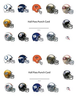 NFL Hall Pass Punch Card by Brittney Garrett